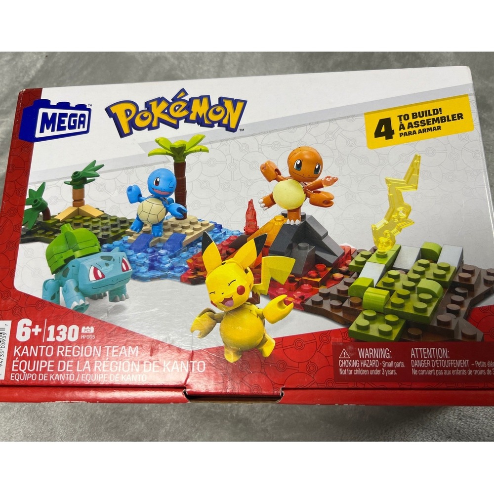 MEGA Pokemon Kanto Region Team Building Toy Set 130 Pcs HFG05 Age 6+ Sealed Box